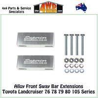 0-2" Alloy Front Sway Bar Extensions Toyota Landcruiser 76 78 79 80 105 Series