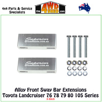 2-3" 50-75mm Billet Series 6061-T6 Alloy Sway Bar Extensions Landruiser 76 78 79 80 105 Series - Front