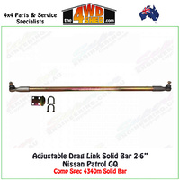 Adjustable Drag Link Solid Bar 2-6" Nissan Patrol GQ