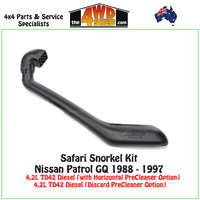 Safari V-Spec Snorkel GQ Nissan Patrol 4.2 Diesel 1988-1997 (Horizontal or discard Pre Cleaner)
