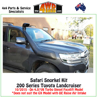 Safari V-Spec Snorkel Toyota Landcruiser 200 Series 4.5l Diesel 10/2015-On