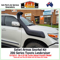 Safari Armax Snorkel Toyota Landcruiser 200 Series 4.5l Diesel 10/2015-On