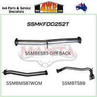 Ford Ranger PX2 PX3 Dual Cab 3.2L CRD DPF 3 inch Exhaust DPF Back Twin Tip Side Exit