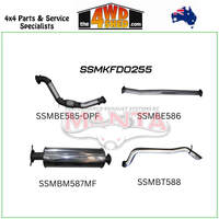 Ford Ranger PX2 PX3 Dual Cab 3.2L CRD DPF 3 inch Exhaust Turbo Back Without Cat With Muffler