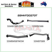 Ford Ranger PX2 PX3 Dual Cab 3.2L CRD DPF 3 inch Exhaust Turbo Back With Cat & Without Muffler Twin Side Tips