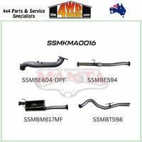 Mazda BT50 3.0L CRD DPF 2020-On 3 inch Exhaust Turbo Back No Cat With Muffler