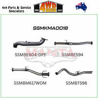 Mazda BT50 3.0L CRD DPF 2020-On 3 inch Exhaust Turbo Back No Cat No Muffler