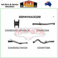 Mazda BT50 2021-On 1.9L 3 inch Exhaust DPF Back