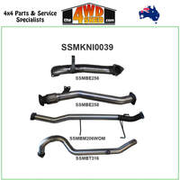 Nissan Patrol GU UTE 3.0L Turbo Diesel 2008-2017 3 inch Exhaust without Cat Centre without Muffler