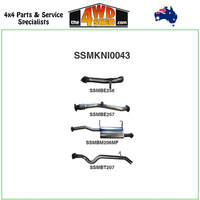 Nissan Patrol GU ZD30 3.0L Turbo Diesel 2000-2006 3 inch Exhaust without Cat Centre Muffler