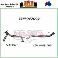 Nissan Patrol Y62 V8 5.6L 3 inch Exhaust Mid Section - with Centre Hotdog