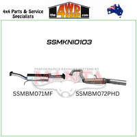 Nissan Patrol GU 4.8L 2.5 inch Exhaust System Off E- Pipe Centre Muffler & Rear Hotdog