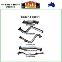 78 Series Toyota Landcruiser 4.5L 1VD V8 Turbo Diesel 2007-2016 3 inch Exhaust No Cat, Without Muffler