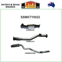 76 Series Toyota Landcruiser 4.5L 1VD V8 Turbo Diesel 2007-2016 3 inch Exhaust With Cat Rear Muffler
