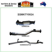 76 Series Toyota Landcruiser 4.5L 1VD V8 Turbo Diesel 2007-2016 3 inch Exhaust With Cat Rear Without Muffler