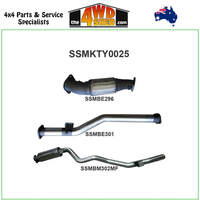 76 Series Toyota Landcruiser 4.5L 1VD V8 Turbo Diesel 2007-2016 3 inch Exhaust Without Cat, Rear Muffler