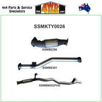 76 Series Toyota Landcruiser 4.5L 1VD V8 Turbo Diesel 2007-2016 3 inch Exhaust Without Cat, Rear Hotdog