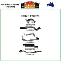 Toyota Landcruiser 78 Series HDJ78 4.2L Turbo Diesel Troop Carrier 3 inch Exhaust Turbo Back With Muffler