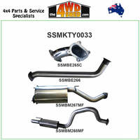 100 Series Toyota Landcruiser 4.2L 1HD 3 inch Exhaust Centre & Rear Mufflers