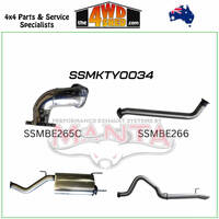 100 Series Toyota Landcruiser 4.2L 1HD 3 inch Exhaust Centre Muffler & Rear Tail Pipe