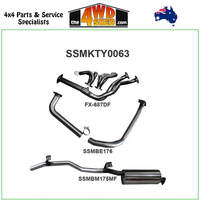 75 78 Series Toyota Landcruiser FZJ75, FZJ78 4.5L 1FZ Petrol 2.5 inch Exhaust with Extractors