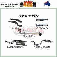 100 Series Toyota Landcruiser 4.7L V8  Extractors, Cats 3 inch Exhaust with Centre & Rear Muffler