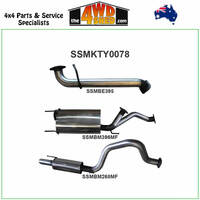 100 Series Toyota Landcruiser 4.7L V8  3 Inch Exhaust Catback with Centre & Rear Muffler