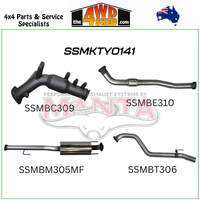 Toyota Hilux GUN126R 2.8L D4D 3 inch Exhaust Turbo Back Muffler with Cat