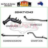 Toyota Hilux GUN126R 2.8L D4D 3 inch Exhaust Turbo Back without Muffler with Cat