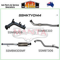 Toyota Hilux GUN126R 2.8L D4D 3 inch Exhaust Turbo Back Muffler without Cat