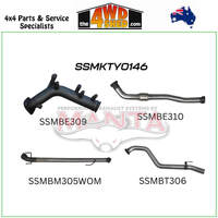 Toyota Hilux GUN126R 2.8L D4D 3 inch Exhaust Turbo Back without Muffler without Cat