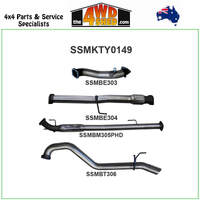 Toyota Hilux KUN 3.0L D4D 3 inch Exhaust Hotdog without Cat