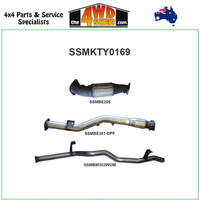 76 Series Toyota Landcruiser 4.5L 1VD V8 Turbo Diesel 2016-On 3 inch Exhaust With Cat Rear Muffler