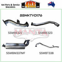 80 Series Toyota Landcruiser 4.2L 1HZ CT26 Turbo 3 inch Exhaust Turbo Back with Muffler