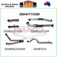 200 Series Toyota Landcruiser  VDJ V8 DPF 3 inch Exhaust Dual Turbo Back Pipe Only 4 inch Tail Pipe Exit