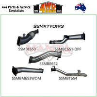 79 Series Toyota Landcruiser VDJ 4.5L 1VD V8 Turbo Diesel 2016-2024 4 inch Exhaust Turbo Back with Cat, without Muffler