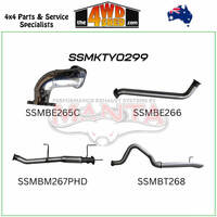 100 Series Toyota Landcruiser 4.2L 1HD 3 inch Exhaust Centre Hotdog & Rear Tail Pipe