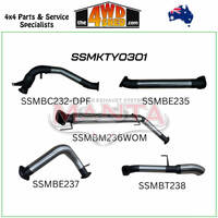 300 Series Toyota Landcruiser V6 3 inch Exhaust Turbo Back with Cat without Mufflers Chrome 4inch Tip