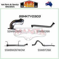100 Series Toyota Landcruiser 4.2L 1HD 3 inch Exhaust Without Centre Muffler with Rear Tail Pipe