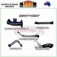 300 Series Toyota Landcruiser V6 3 inch Exhaust DPF Back without Mufflers Black 4inch Tip