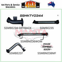 300 Series Toyota Landcruiser V6 3 inch Exhaust DPF Back with Rear Muffler 4inch Dump Tip