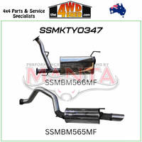 200 Series Toyota Landcruiser URJ202 4.6L V8 3 inch Exhaust CatBack with Centre Muffler and Single 3¼in SS Tip