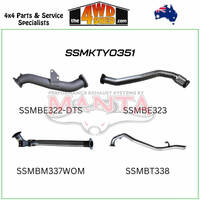 80 Series Toyota Landcruiser 4.2L 1HZ DTS Turbo 3 inch Exhaust Turbo Back without Muffler