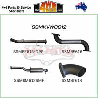 Volkswagen Amarok TDI550 TDI580 2H V6 3.0l 3 Inch Exhaust DUMP PIPE BACK With Small Muffler Dump At Diff