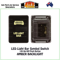 LED Light Bar Switch 12V - AMBER - Toyota Prado 150 Series Landcruiser 200 series Hilux GUN