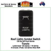 Roof Lights Switch 12V - BLUE - Toyota 100 Series, 79 Series, Prado 120 Series, Hilux KUN, FJ Cruiser