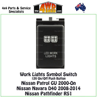 Work Lights Switch 12V Nissan Patrol GU Navara D40 Pathfinder R51