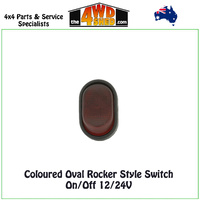 Red Oval On/Off 12/24V Switch