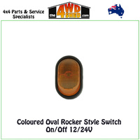 Amber Oval On/Off 12/24V Switch