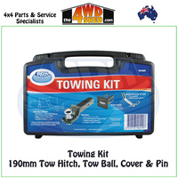 Towing Kit inc 190mm Tow Hitch, Chrome Ball, Cover & Pin